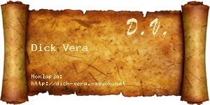 Dick Vera névjegykártya